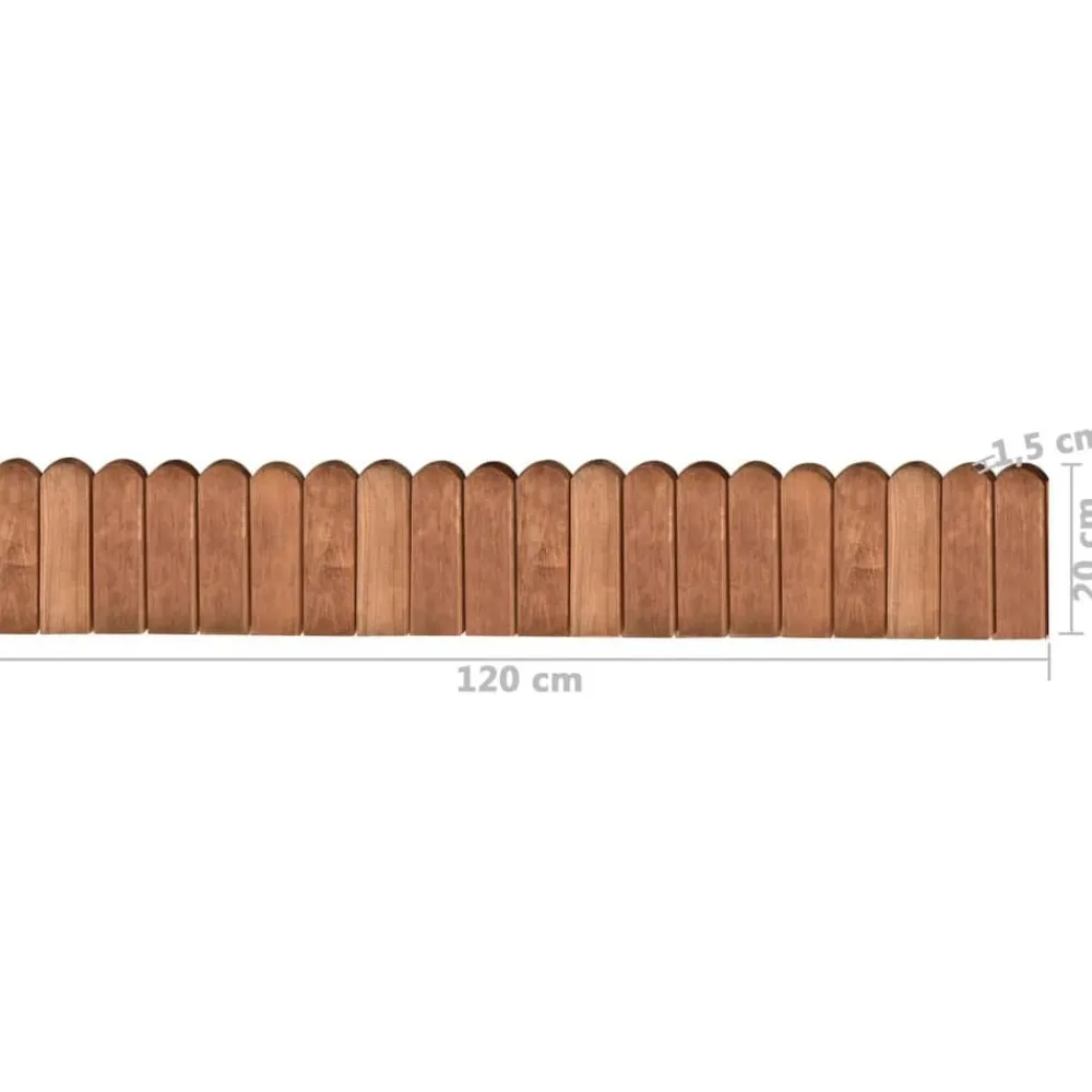 vidaXL Rollo de borde de madera de pino impregnada marrón 120 cm Marrón Outlet
