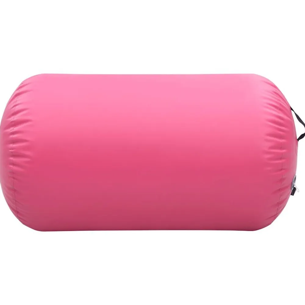 vidaXL Rollo hinchable de gimnasia con bomba PVC 100x60 cm Rosa Outlet