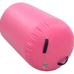 vidaXL Rollo hinchable de gimnasia con bomba PVC 100x60 cm Rosa Outlet