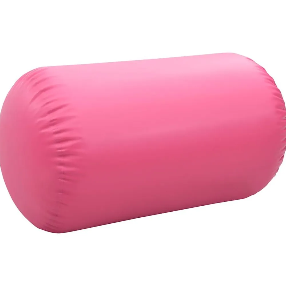 vidaXL Rollo hinchable de gimnasia con bomba PVC 100x60 cm Rosa Outlet