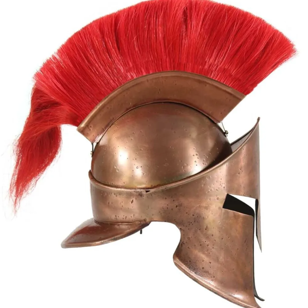 vidaXL Réplica de casco de guerrero griego rol en vivo acero cobre New