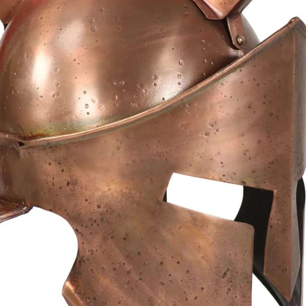vidaXL Réplica de casco de guerrero griego rol en vivo acero cobre New