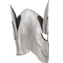 vidaXL Arte Y Ocio-Réplica de casco de caballero medieval fantasía LARP acero plateado