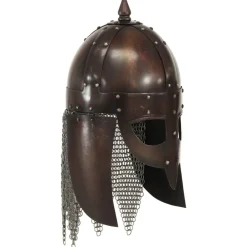 vidaXL Arte Y Ocio-Réplica de casco de guerrero vikingo LARP acero cobre