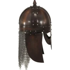 vidaXL Arte Y Ocio-Réplica de casco de guerrero vikingo LARP acero cobre