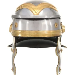 vidaXL Arte Y Ocio-Réplica de casco de soldado romano rol en vivo acero plateado