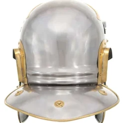 vidaXL Arte Y Ocio-Réplica de casco de soldado romano rol en vivo acero plateado