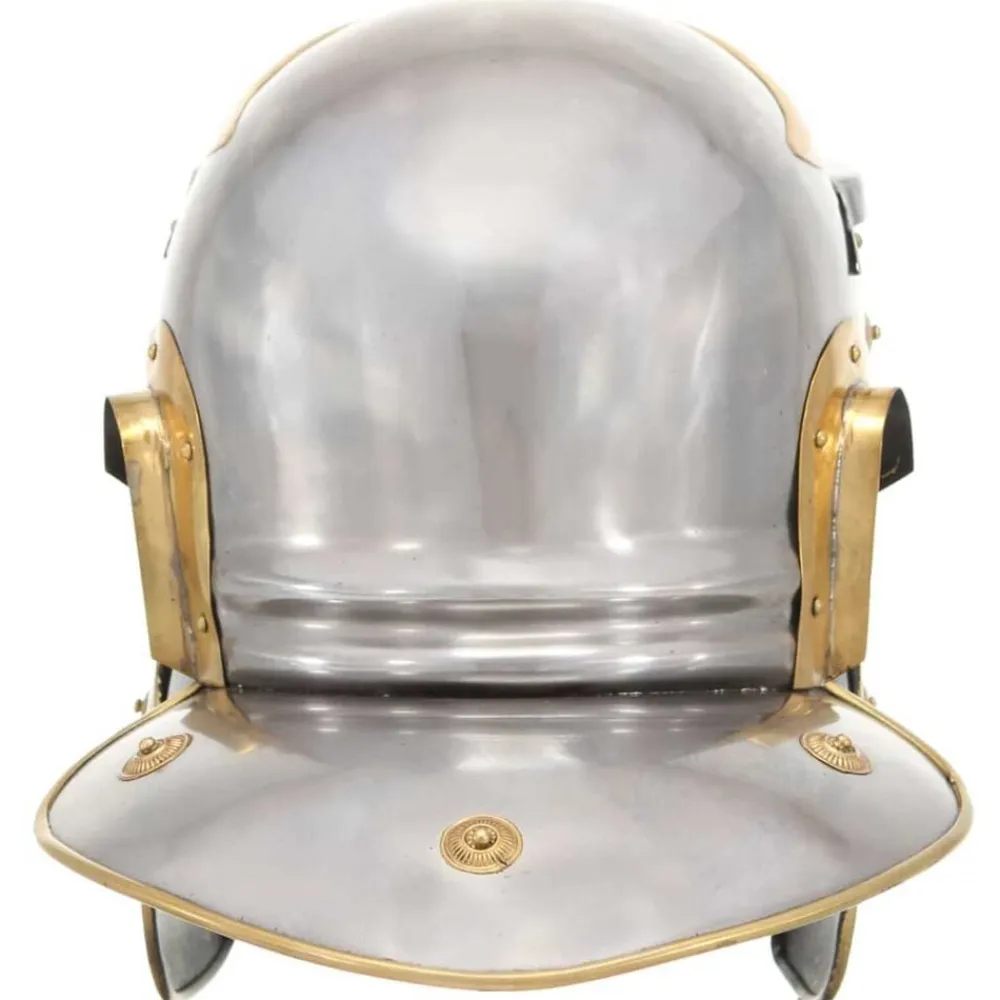 vidaXL Arte Y Ocio-Réplica de casco de soldado romano rol en vivo acero plateado