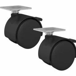 vidaXL Rueda 2 pcs Negro 39,5 x 39,5 x 37,8 mm Hierro y polipropileno