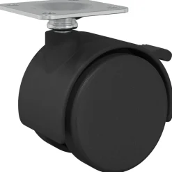 vidaXL Rueda 2 pcs Negro 39,5 x 39,5 x 37,8 mm Hierro y polipropileno