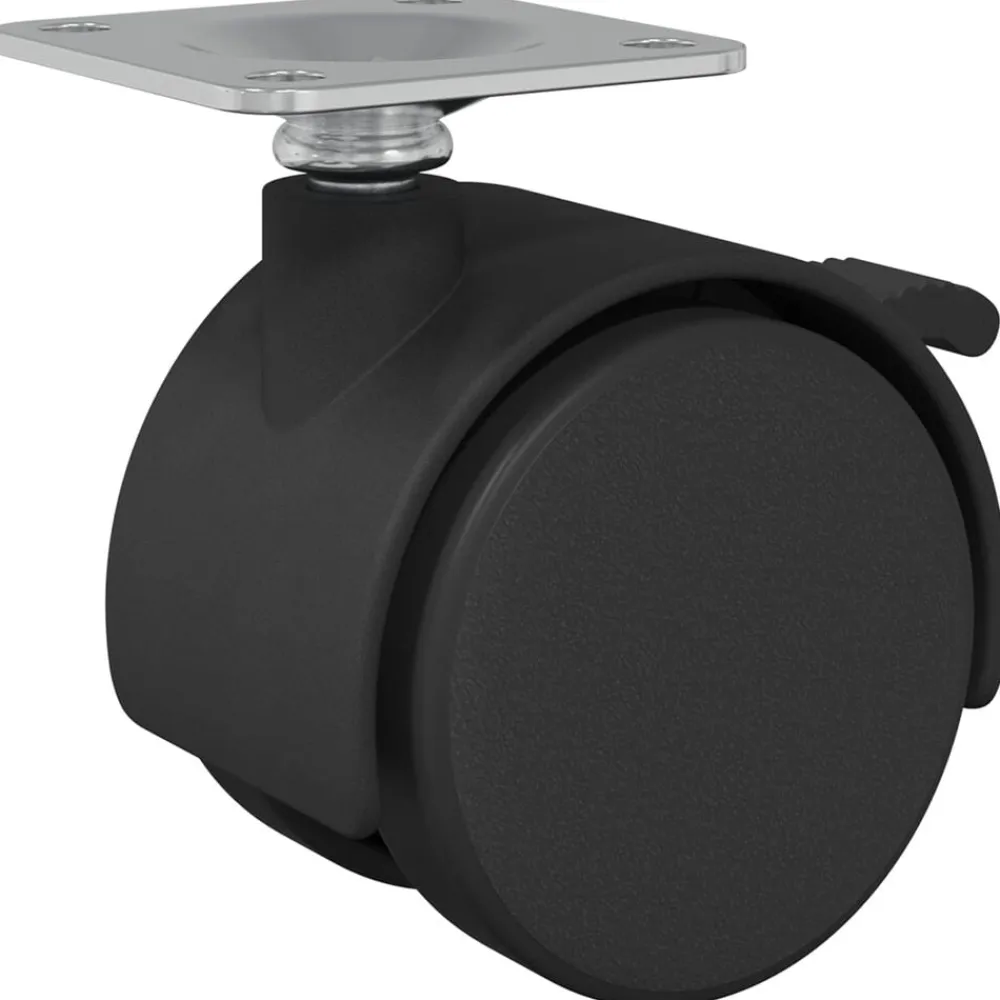 vidaXL Rueda 2 pcs Negro 39,5 x 39,5 x 37,8 mm Hierro y polipropileno