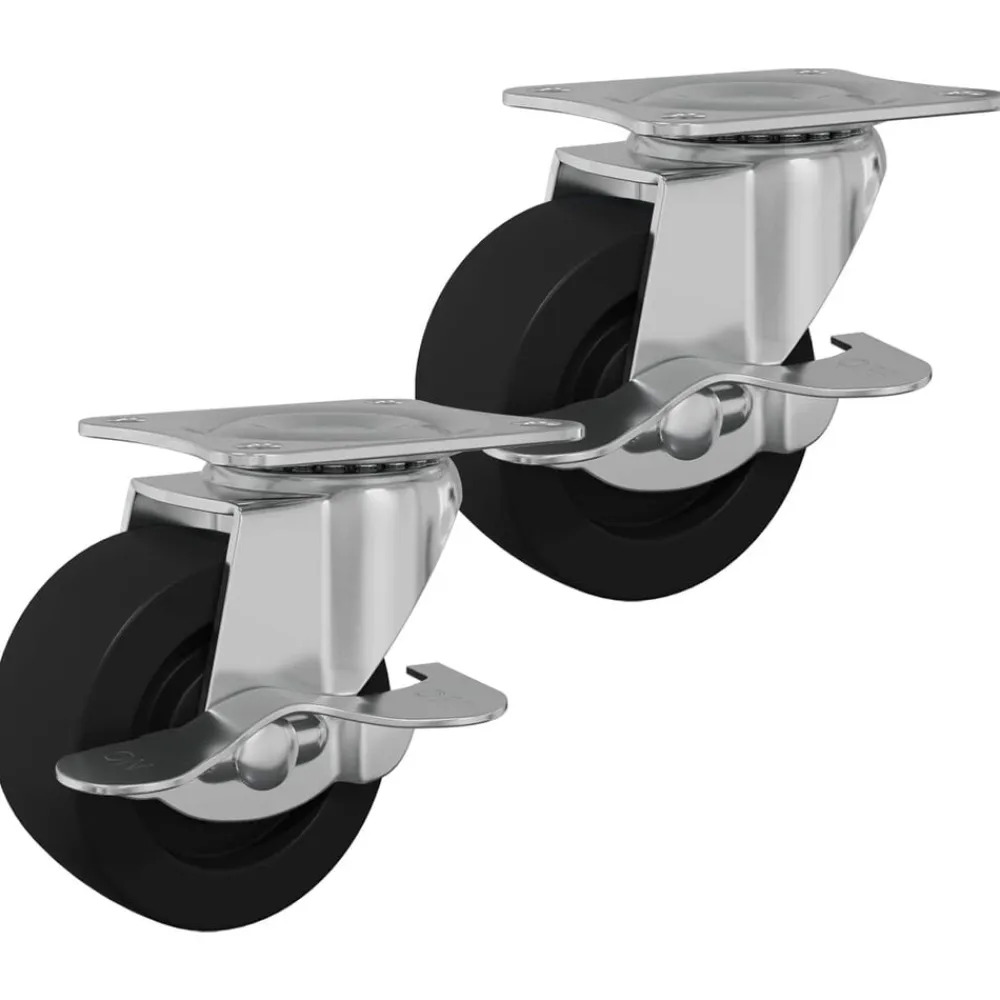 vidaXL Rueda 2 pcs Negro y plateado 50,7 x 50,7 x 24,4 mm Sale