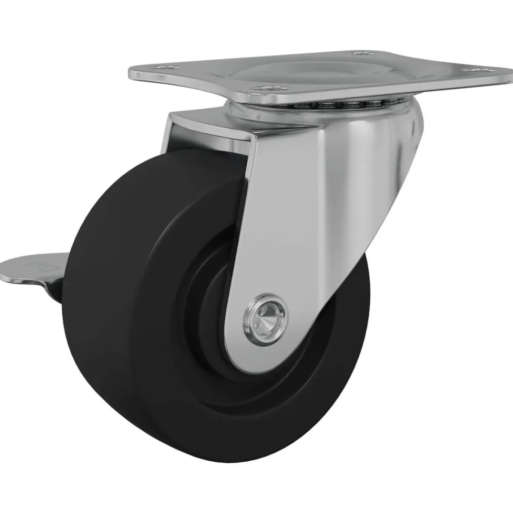vidaXL Rueda 2 pcs Negro y plateado 50,7 x 50,7 x 24,4 mm Sale