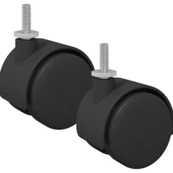 vidaXL Rueda 2 pcs Negro y Plata 40,1 x 40,1 x 37,8 mm Hierro y PP Clearance