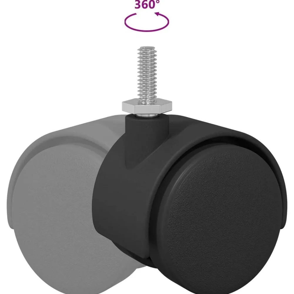 vidaXL Rueda 2 pcs Negro y Plata 40,1 x 40,1 x 37,8 mm Hierro y PP Clearance