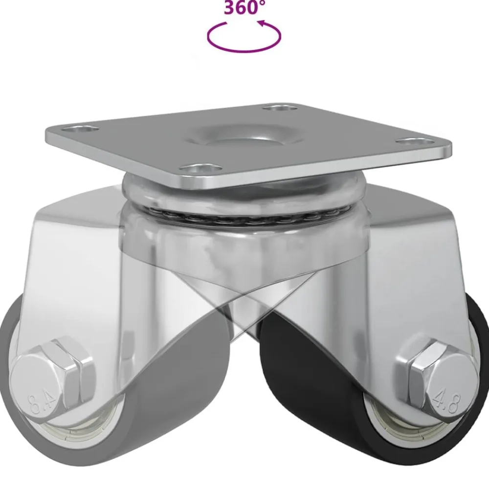 vidaXL Rueda 2 pcs Plateado 44,1 x 44,1 x 1,95 mm Nylon Hot