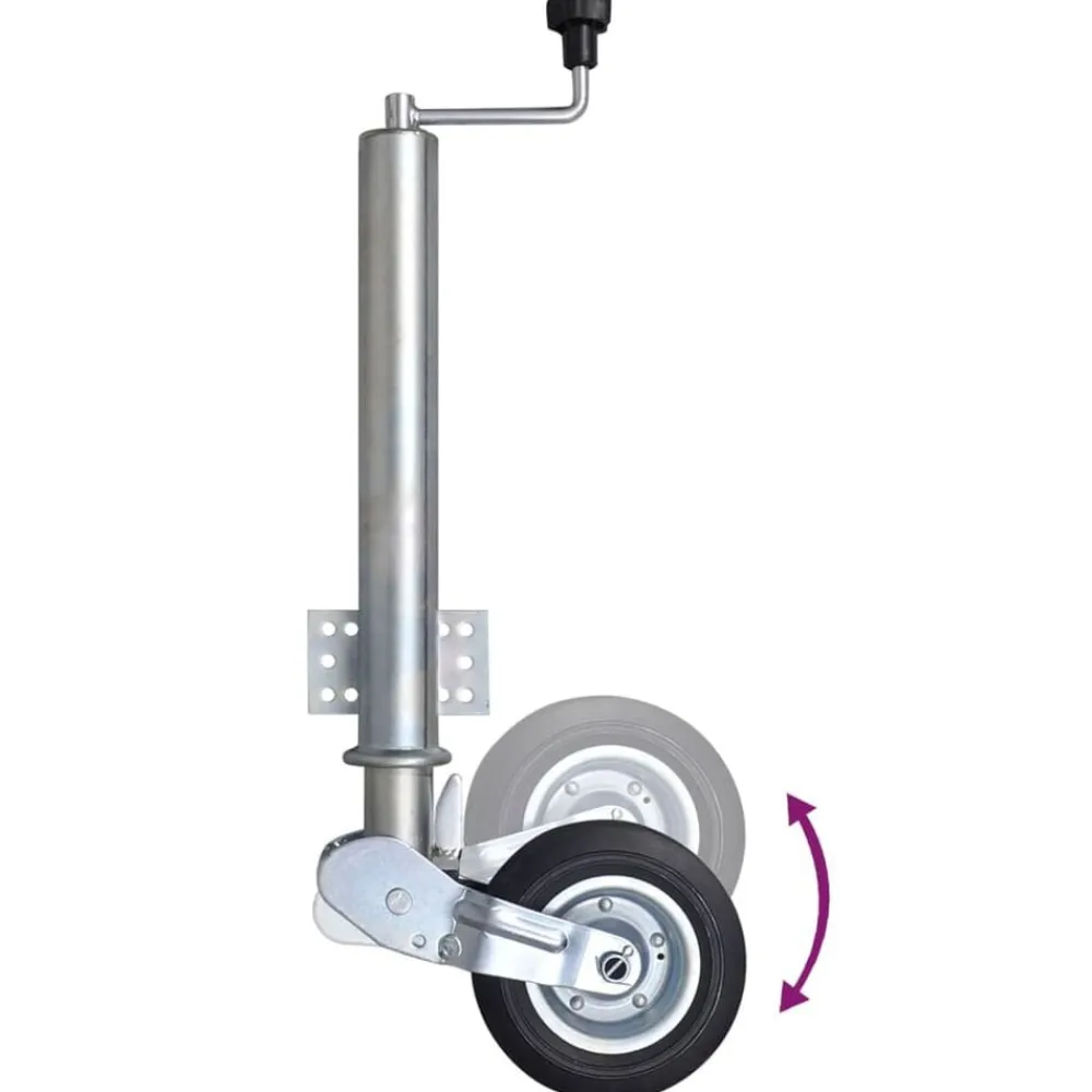 vidaXL Piezas Y Accesorios Para Vehículos-Rueda de remolque 2 tubos soporte 2 abrazaderas divididas 60 mm