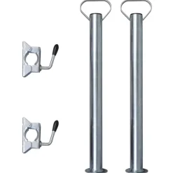 vidaXL Piezas Y Accesorios Para Vehículos-Rueda de remolque 2 tubos soporte 2 abrazaderas divididas 60 mm