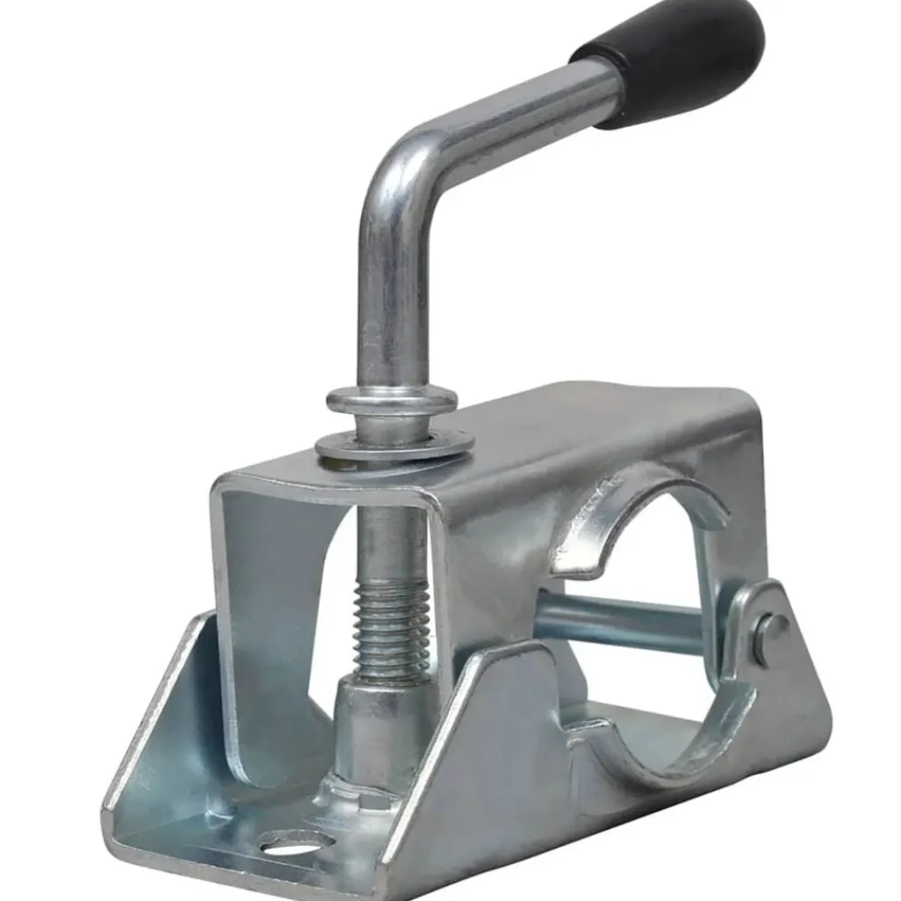 vidaXL Piezas Y Accesorios Para Vehículos-Rueda de remolque 2 tubos soporte 2 abrazaderas divididas 60 mm