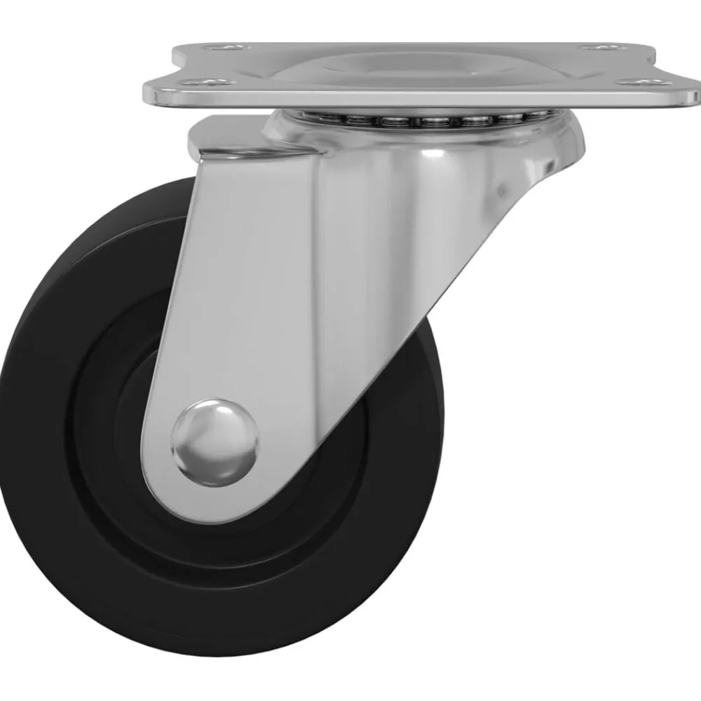 vidaXL Accesorios De Bricolaje-Rueda giratoria 2 pcs Plateado 60 x 60 x 50 mm Hierro y nylon