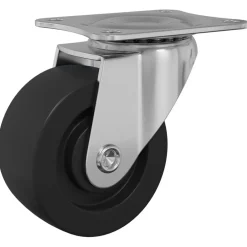 vidaXL Accesorios De Bricolaje-Rueda giratoria 2 pcs Plateado 60 x 60 x 50 mm Hierro y nylon