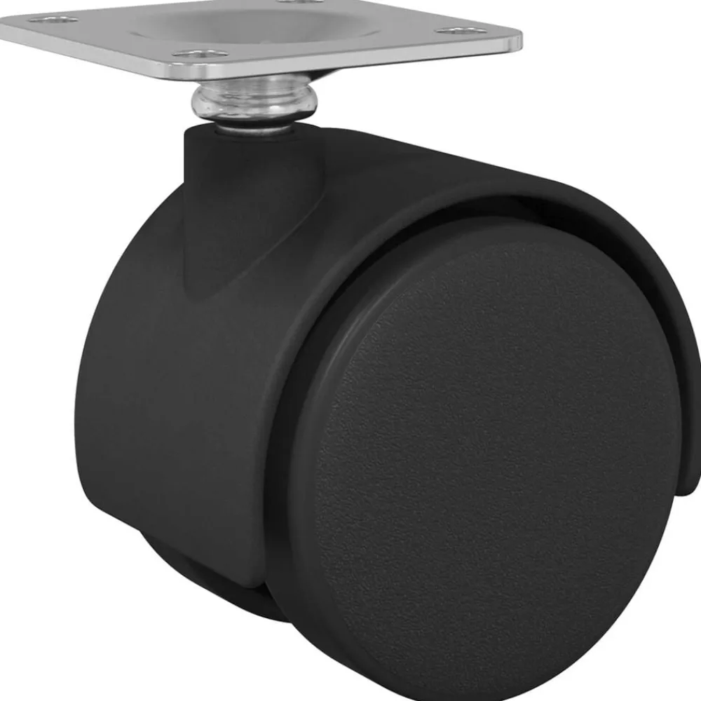 vidaXL Accesorios De Bricolaje-Rueda giratoria 2 pcs Negro 39,5 x 39,5 x 37,8 mm Hierro y PP
