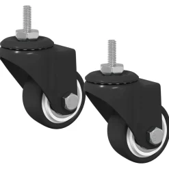 vidaXL Accesorios De Bricolaje-Rueda giratoria 2 pcs Negro 40,4 x 40,4 x 19,7 mm