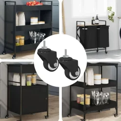 vidaXL Accesorios De Bricolaje-Rueda giratoria 2 pcs Negro 40,4 x 40,4 x 19,7 mm