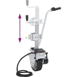 vidaXL Piezas Y Accesorios Para Vehículos-Rueda jockey de remolque motorizada aluminio 12 V 350 W