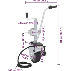 vidaXL Piezas Y Accesorios Para Vehículos-Rueda jockey de remolque motorizada aluminio 12 V 350 W