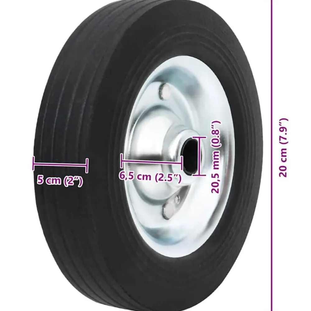 vidaXL Rueda para rueda jockey acero y caucho macizo Ø20x5 cm Discount
