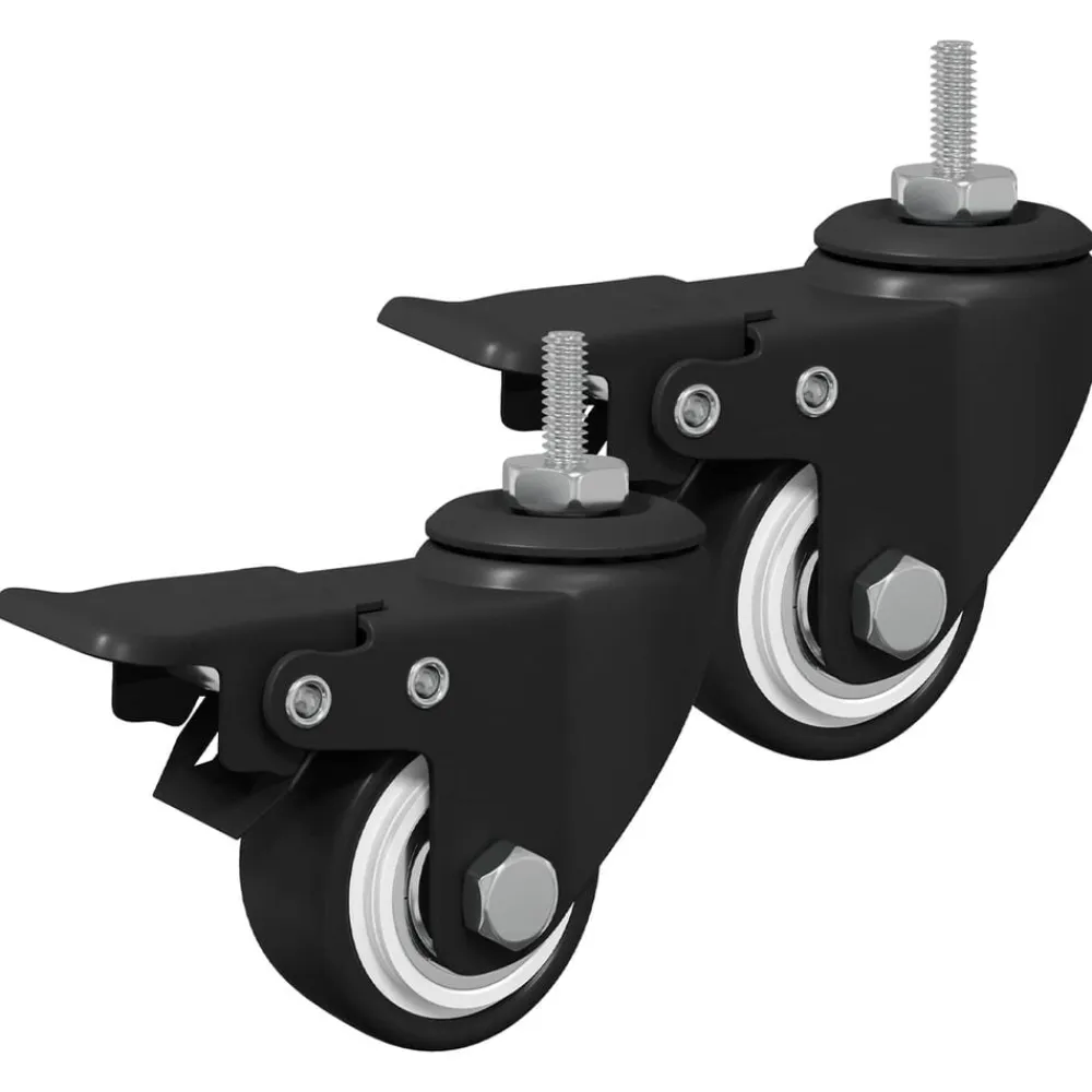 vidaXL Ruedas 2 pcs Negro M6 x 37 mm Hierro y Nailon Best