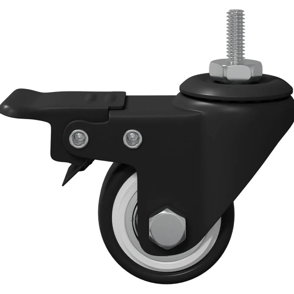 vidaXL Ruedas 2 pcs Negro M6 x 37 mm Hierro y Nailon Best