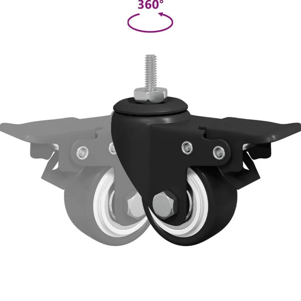 vidaXL Ruedas 2 pcs Negro M6 x 37 mm Hierro y Nailon Best
