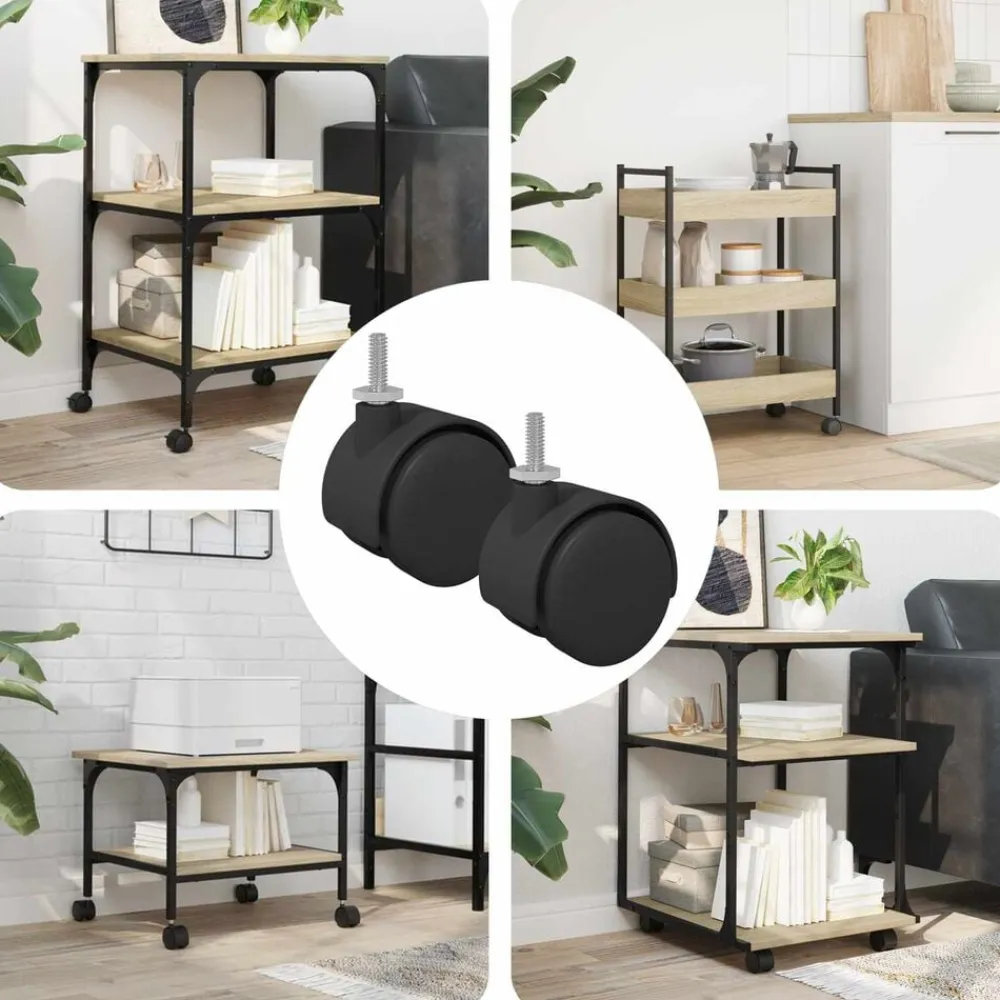 vidaXL Ruedas 2 pcs Negro 40,1 x 37,8 mm PP y hierro Outlet