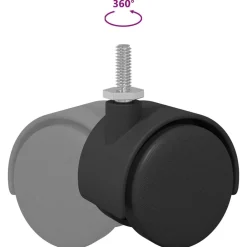 vidaXL Ruedas 2 pcs Negro 40,1 x 37,8 mm PP y hierro Outlet