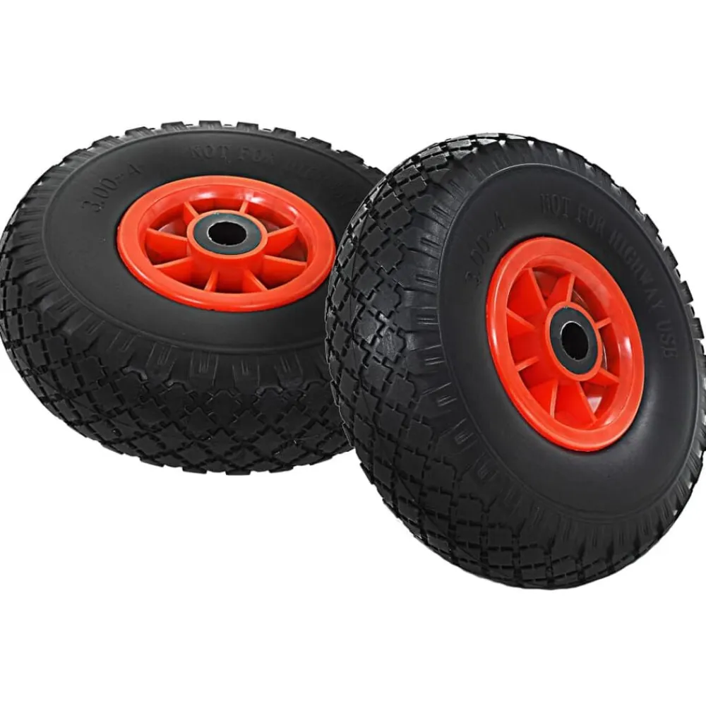 vidaXL Ruedas de carrito de sacos 2 uds PU macizo 3.00-4 260x85 mm Best