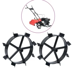 vidaXL Jardín-Ruedas de metal para arado de gasolina 6,5 HP 2 uds