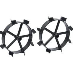 vidaXL Jardín-Ruedas de metal para arado de gasolina 6,5 HP 2 uds