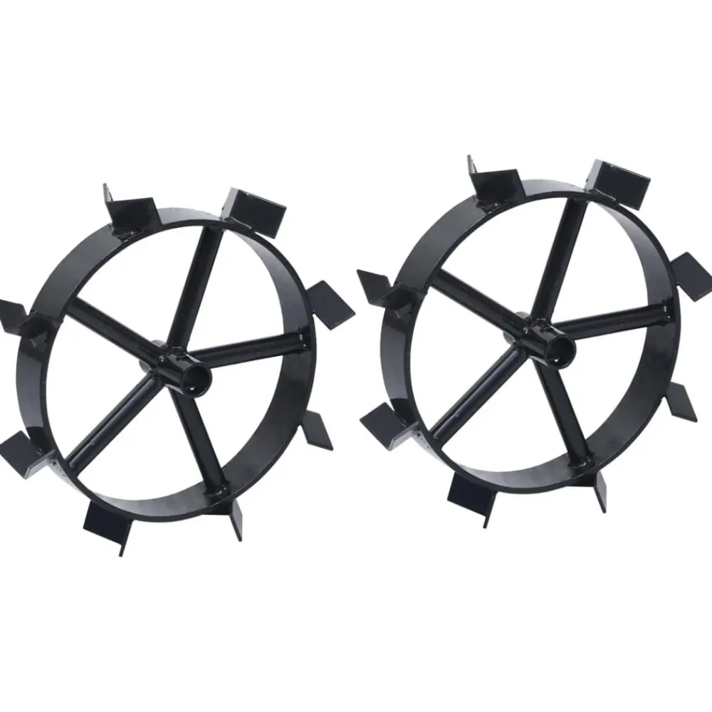 vidaXL Jardín-Ruedas de metal para arado de gasolina 6,5 HP 2 uds