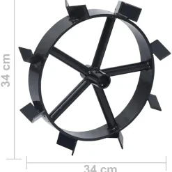 vidaXL Jardín-Ruedas de metal para arado de gasolina 6,5 HP 2 uds