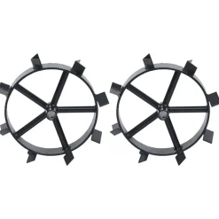 vidaXL Jardín-Ruedas de metal para arado de gasolina 6,5 HP 2 uds