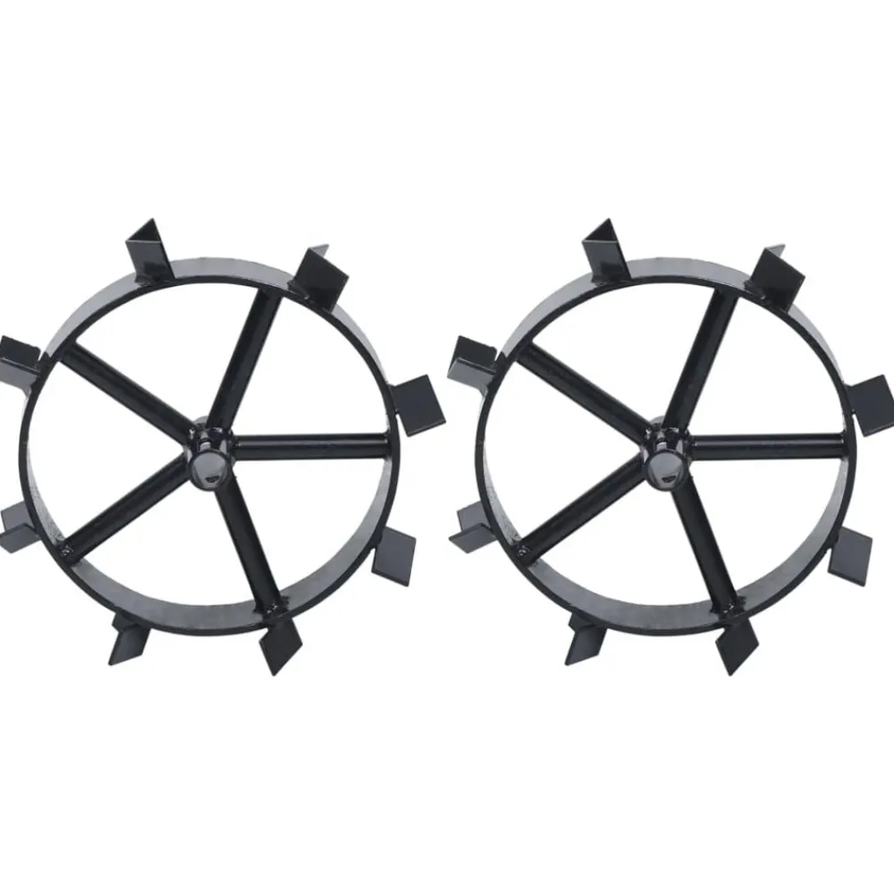 vidaXL Jardín-Ruedas de metal para arado de gasolina 6,5 HP 2 uds