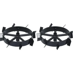 vidaXL Jardín-Ruedas de metal para arado de gasolina 6,5 HP 2 uds