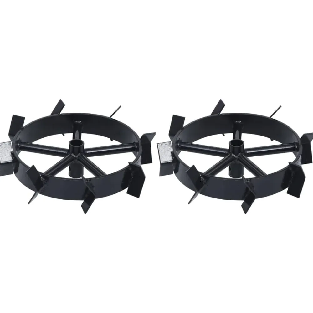 vidaXL Jardín-Ruedas de metal para arado de gasolina 6,5 HP 2 uds