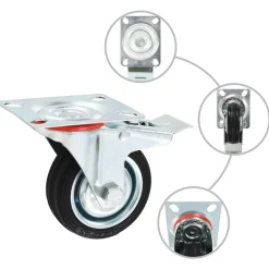 vidaXL Manipulación De Materiales-Ruedas de transporte 4 unidades 75 mm