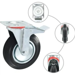 vidaXL Manipulación De Materiales-Ruedas de transporte 4 unidades 200 mm
