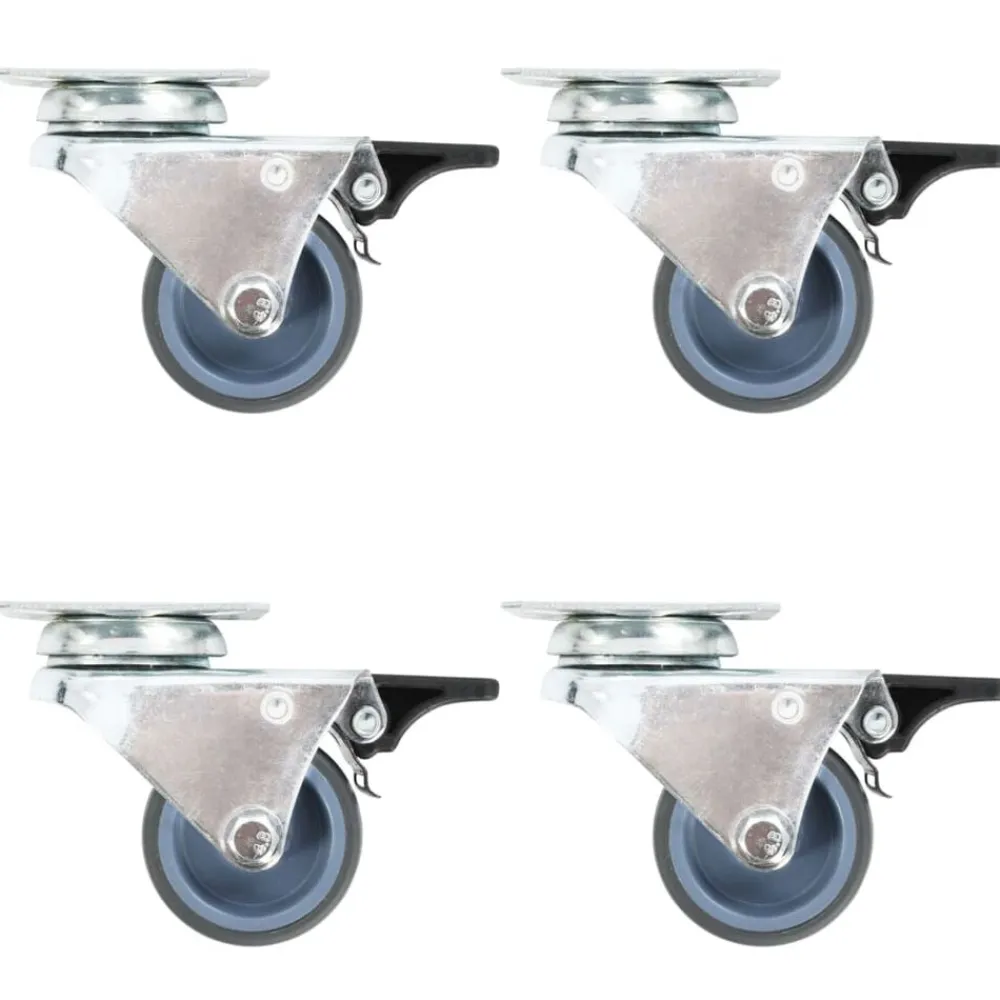vidaXL Ruedas dobles giratorias con frenos dobles 4 unidades 50 mm Outlet