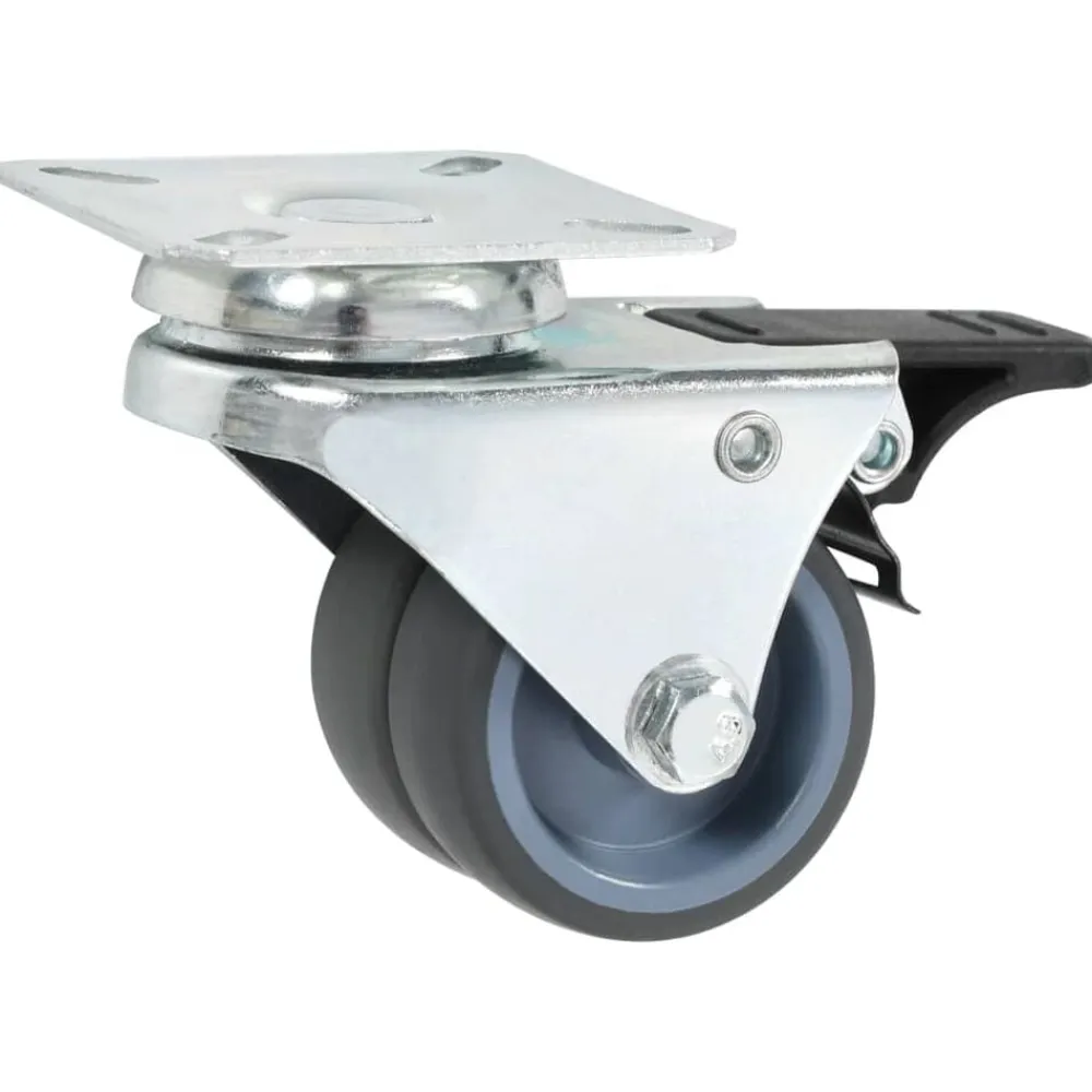 vidaXL Ruedas dobles giratorias con frenos dobles 4 unidades 50 mm Outlet