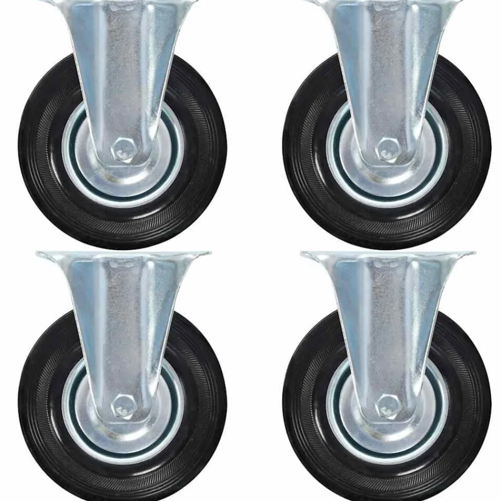 vidaXL Ruedas fijas 4 unidades 125 mm Outlet